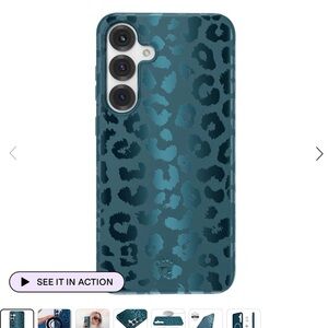 Velvet Caviar Teal Leopard Phone Case Samsung S25 Plus